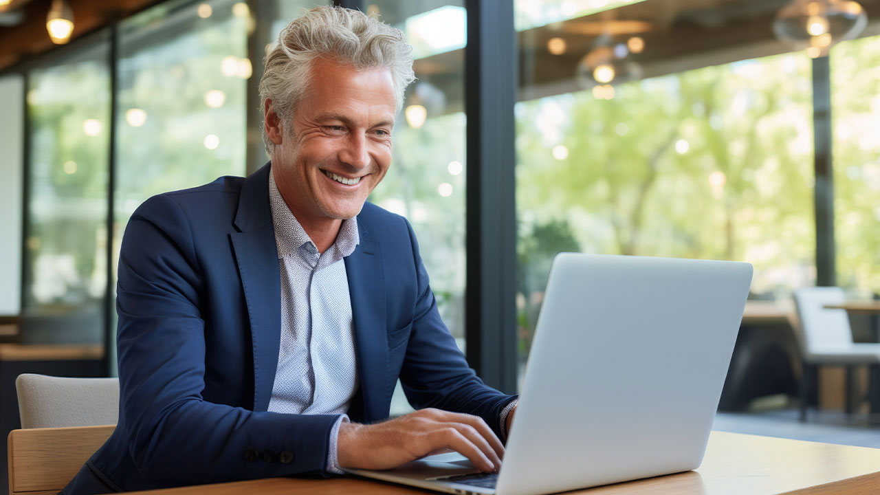 VL-Sparen leicht gemacht Mann am Laptop arbeitend